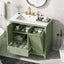 Meuble de salle de bain vert de 36" avec évier et rangement