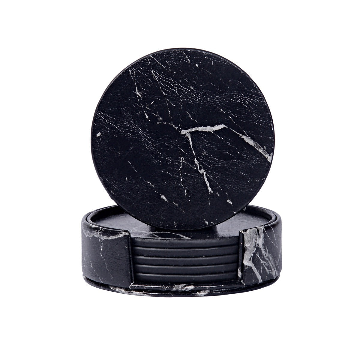 Creative PU leather coaster Exquisite insulated tea water cushion Square leather coaster - Korvel