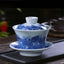 Ceramic set, three talents, covered bowl, old clay, retro kung fu tea set, tea bowl, underglaze tiger cup, Jingdezhen - Korvel