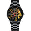 Luxury Men's Stainless Steel Quartz Watch with Unique Design