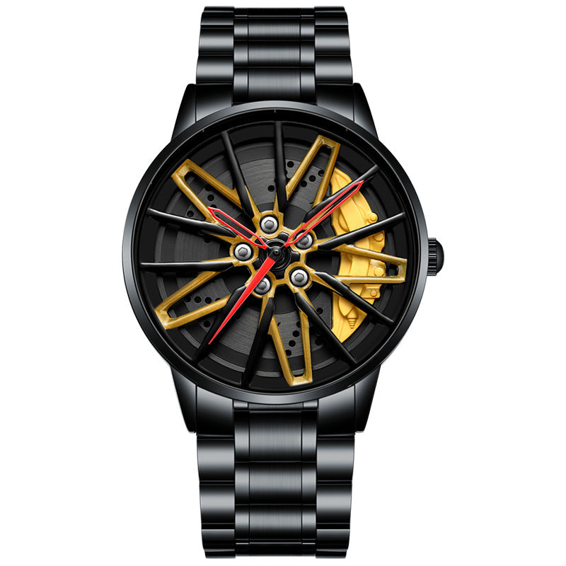 Luxury Men's Stainless Steel Quartz Watch with Unique Design