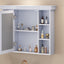 35'' x 28'' Blue Wall Mounted Bathroom Storage Cabinet with Mirror Door, Modern Bathroom Wall Cabinet with Mirror - Korvel