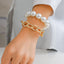 Hot selling geometric bead bracelet for women's fashion, exaggerated large round bead imitation pearl Bracelet - Korvel