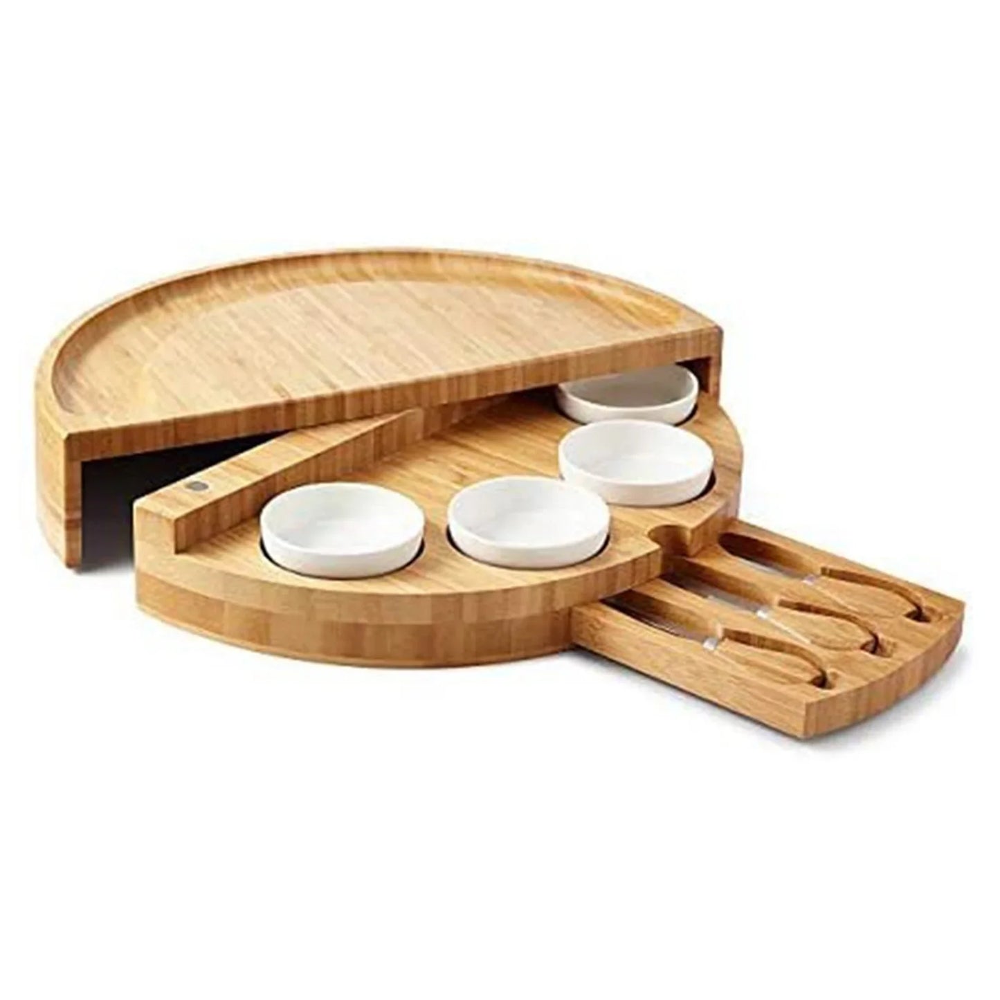 Elegant Bamboo Cheese Plate & Wooden Breadboard