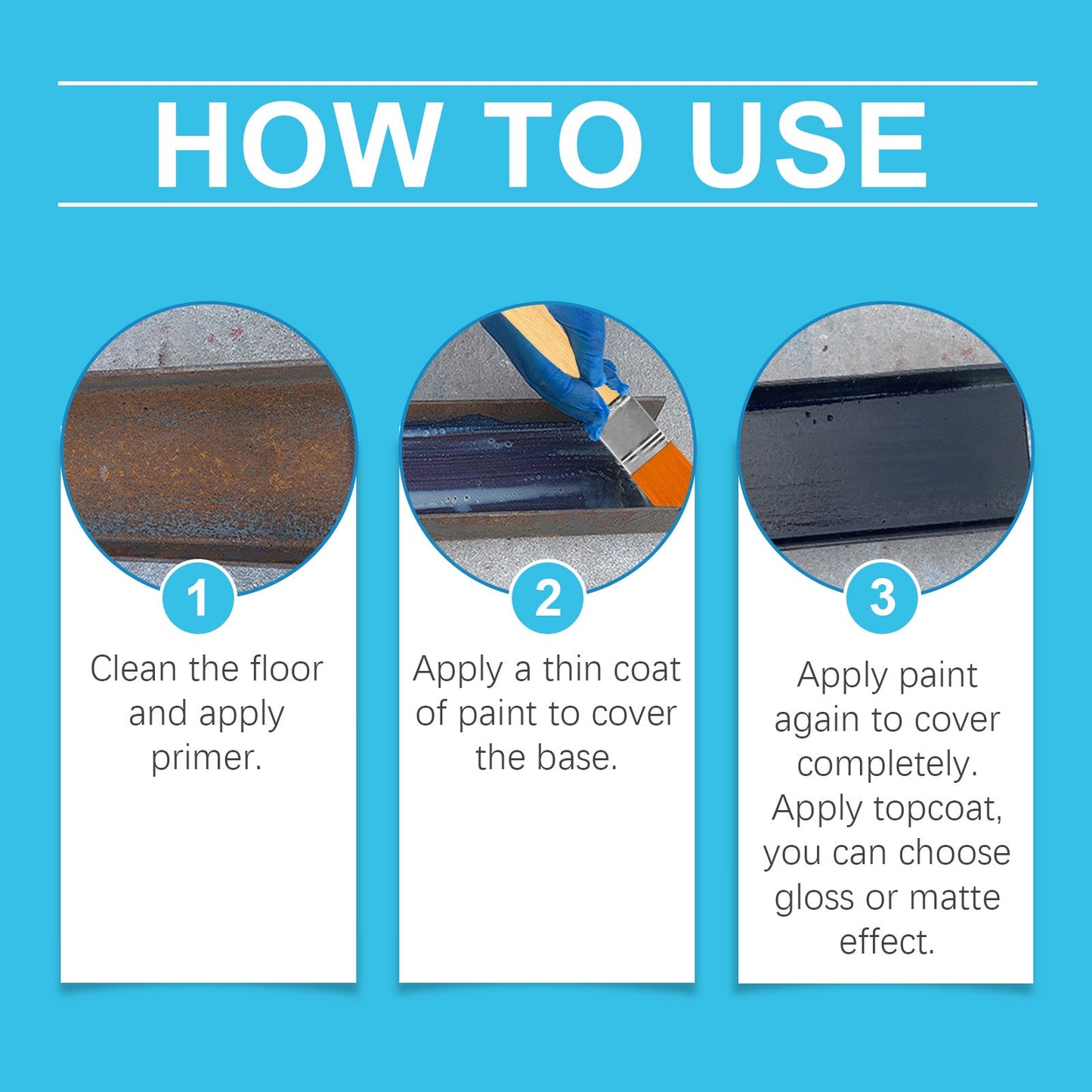 Multi-Purpose Waterproof Floor Paint - Quick-Drying Metallic Finish