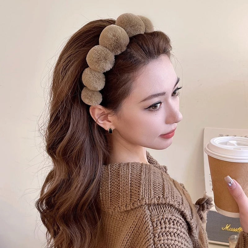 Retro Plush Hair Hoop - Women's Headband Accessory