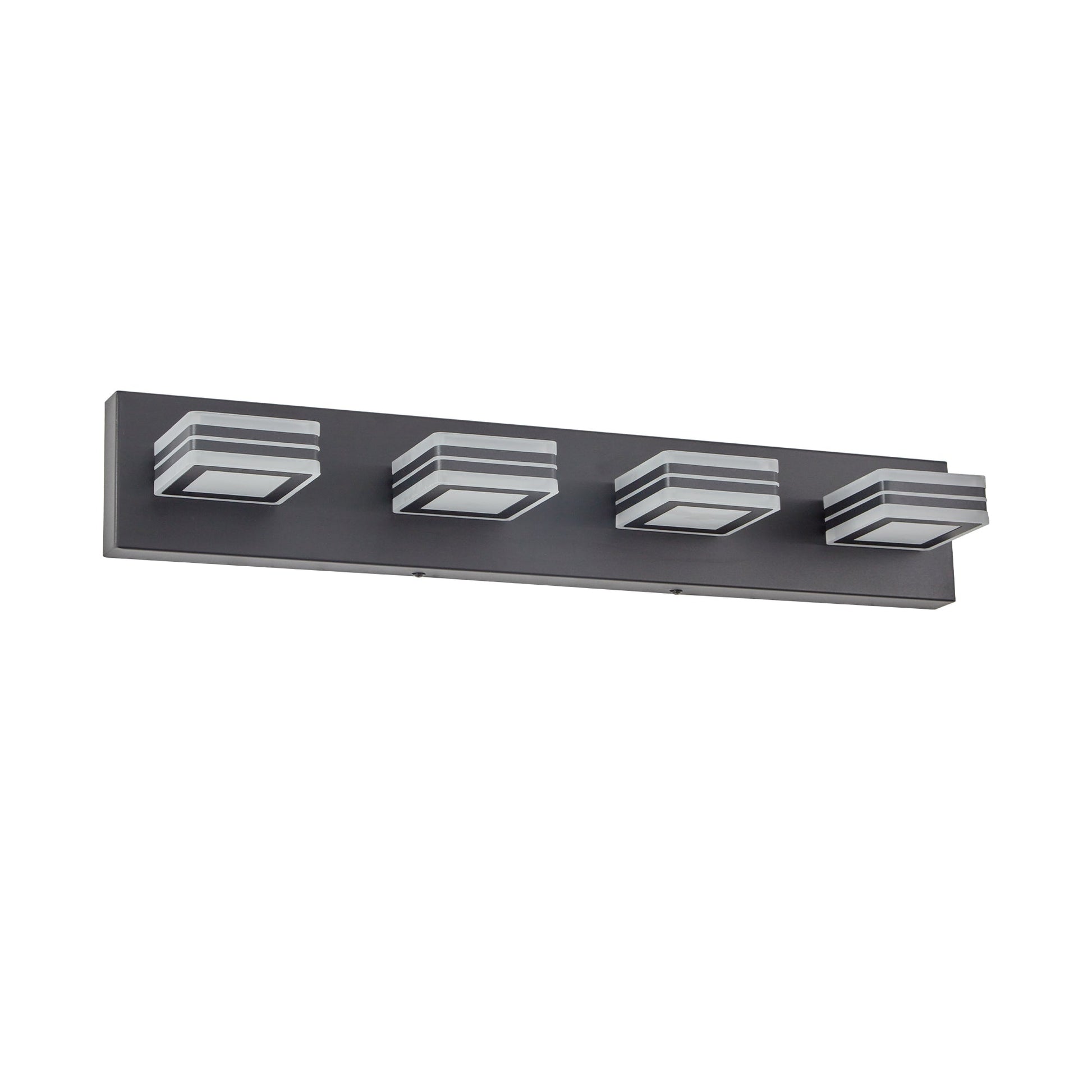 LED Modern Black Vanity Lights, 4-Lights Acrylic Matte Black Bathroom Vanity Lights Over Mirror - Korvel