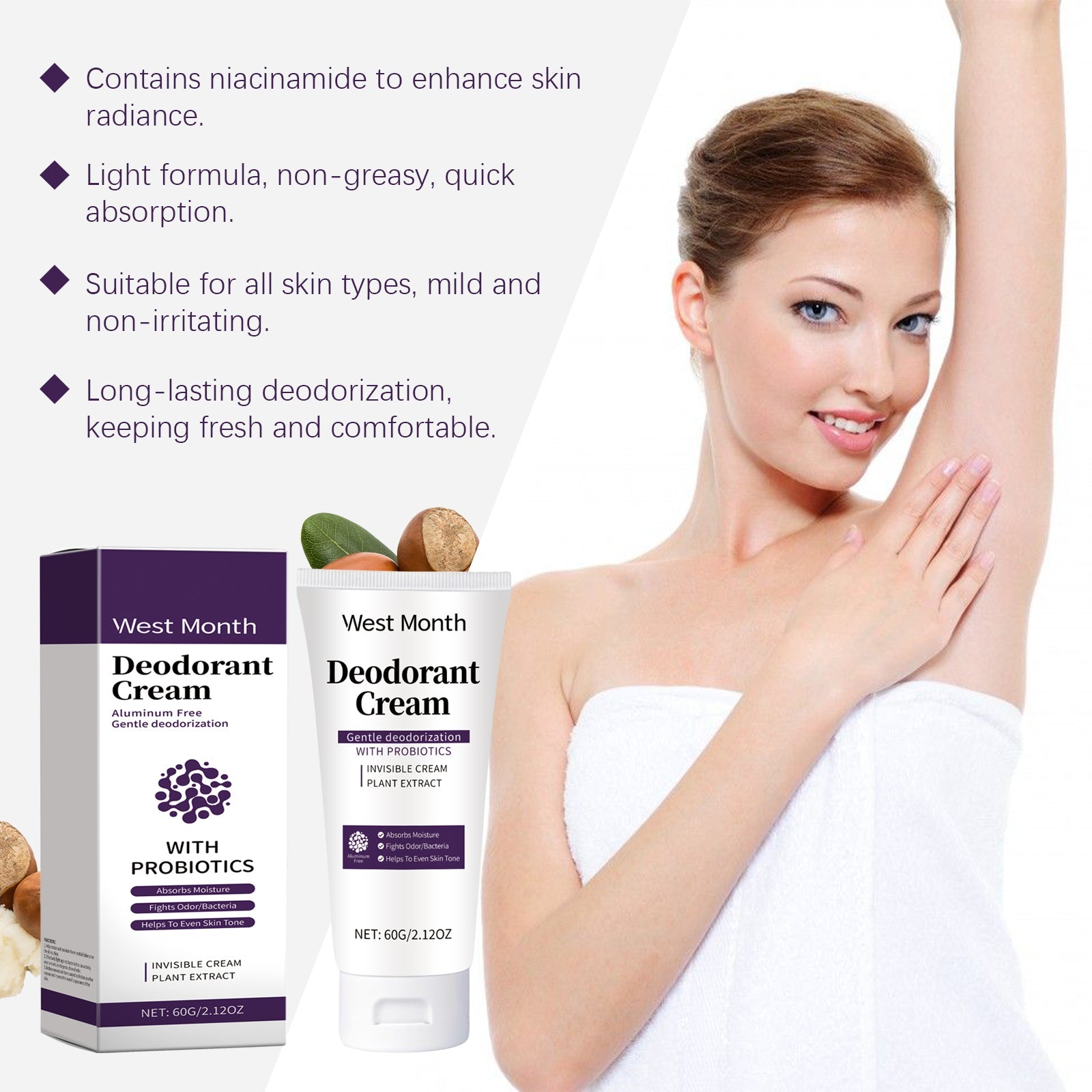 Body Care Cream, Moisturizing, Refreshing And Non-Greasy Body Skin Brightening Care Cream Body Care Cream, Moisturizing, Refreshing And Non-Greasy Body Skin Brightening Care Cream - Korvel