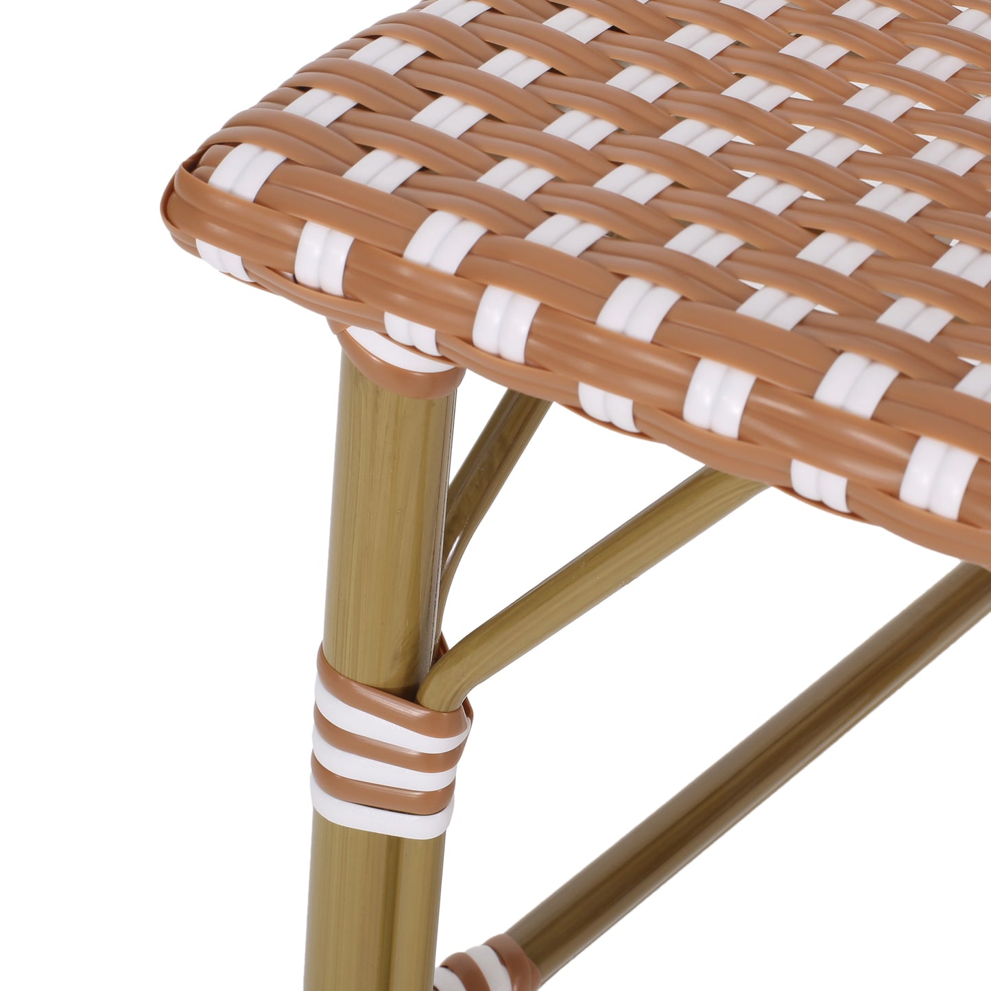Wicker Bar Stool with Aluminum Frame - Set of 2