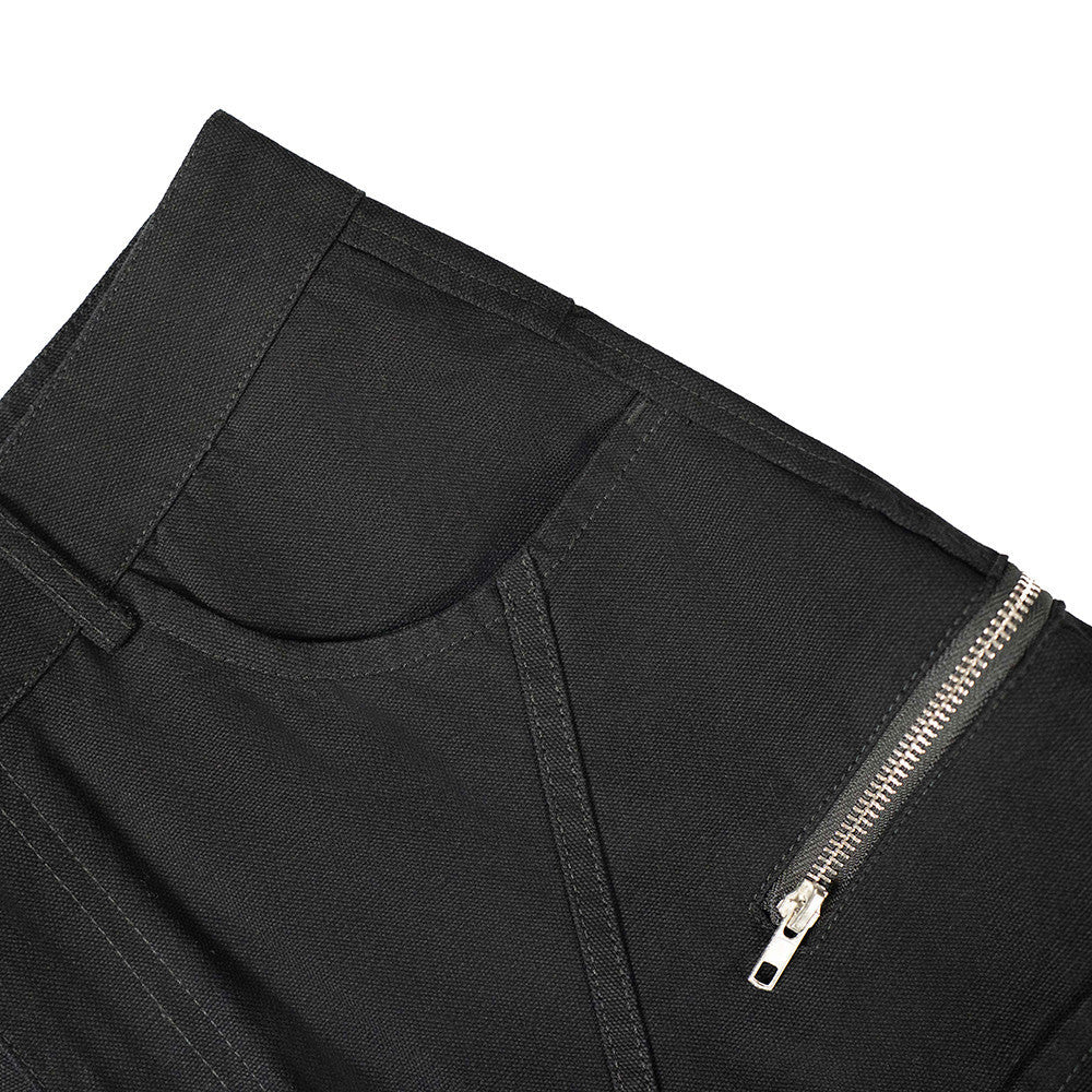 High Street Style Multi-Pocket Workwear Flared Trousers with Belt Design for Men - Korvel