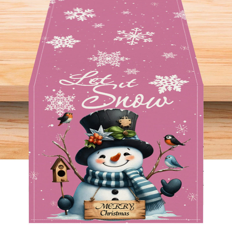 Christmas snowman linen table flag living room dining table decoration tablecloth Christmas restaurant tablecloth coffee table cloth - Korvel
