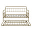 Elegant Bronze Metal Frame Daybed with Trundle