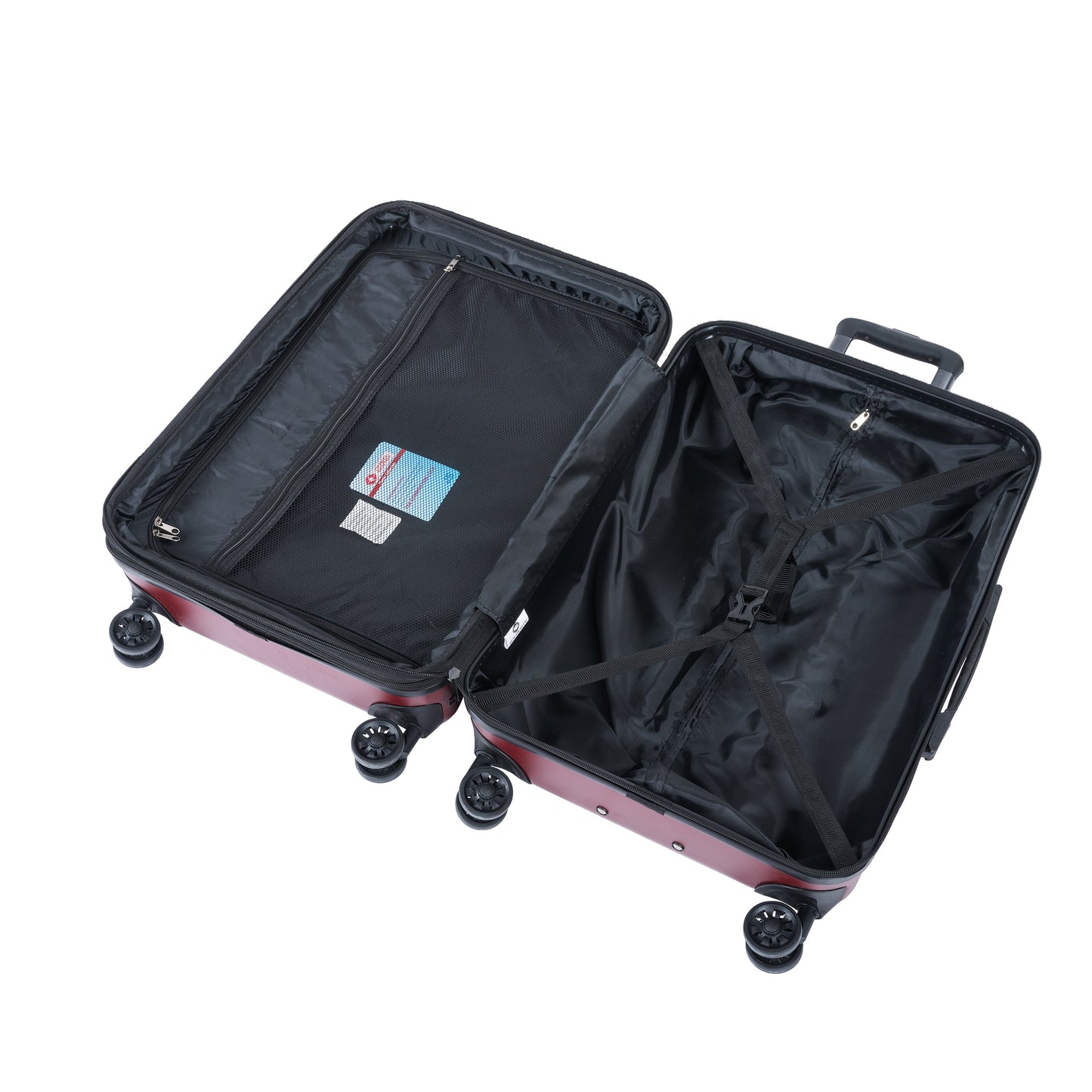Expandable 3-Piece Luggage Set with Spinner Wheels - Red