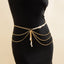 Ins style double-layer pearl retro love bow tassel Waist chain - Korvel