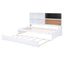 Cama nido elegante de tamaño twin con almacenamiento y cama extraíble - Blanca