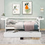 win Size Daybed with Trundle and Foldable Shelves on Both Sides White - Korvel