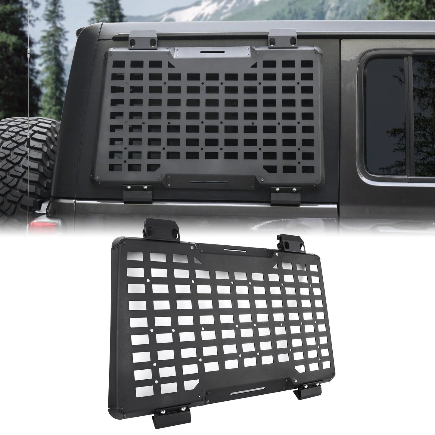 Rear Window Molle Panel System for 2018-2024 Jeep Wrangler JL 4Doors - Modular Storage and Protective Decoration - Korvel