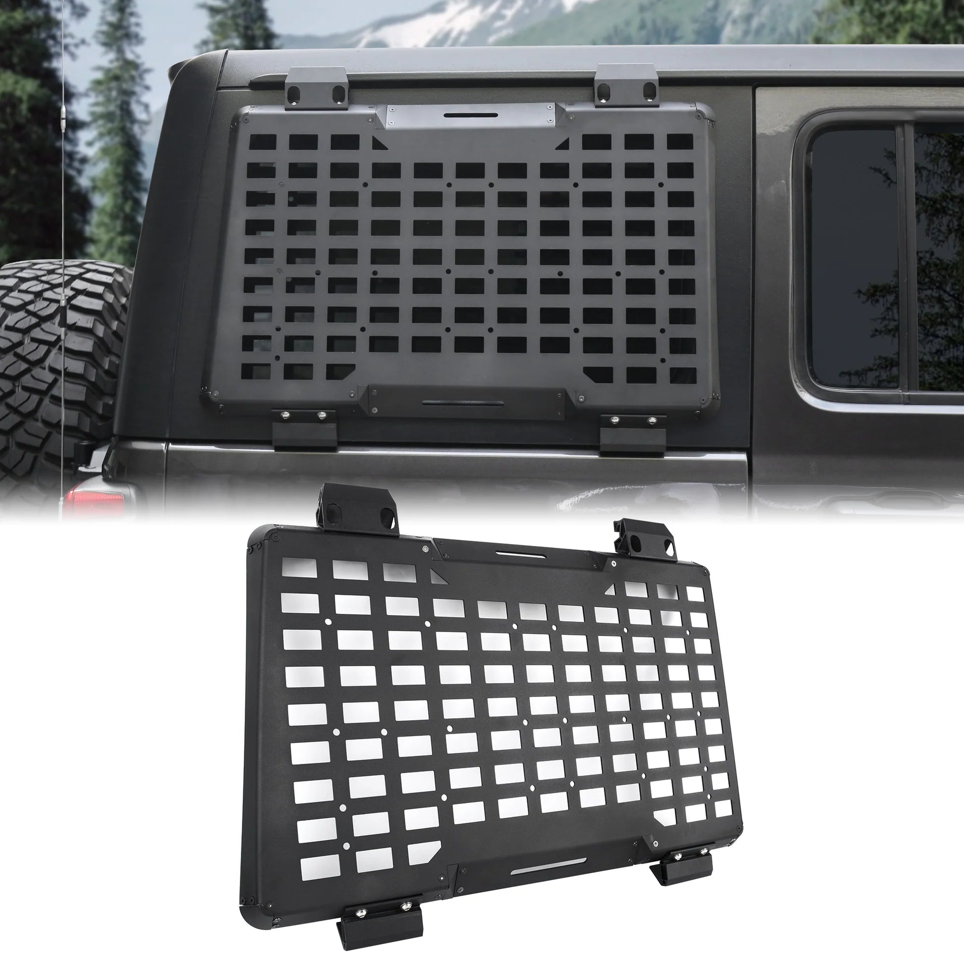 Rear Window Molle Panel System for 2018-2024 Jeep Wrangler JL 4Doors - Modular Storage and Protective Decoration - Korvel
