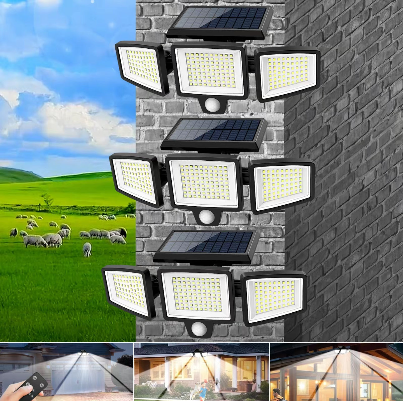 Luz Solar SunGlow - Iluminación de Seguridad Exterior Premium