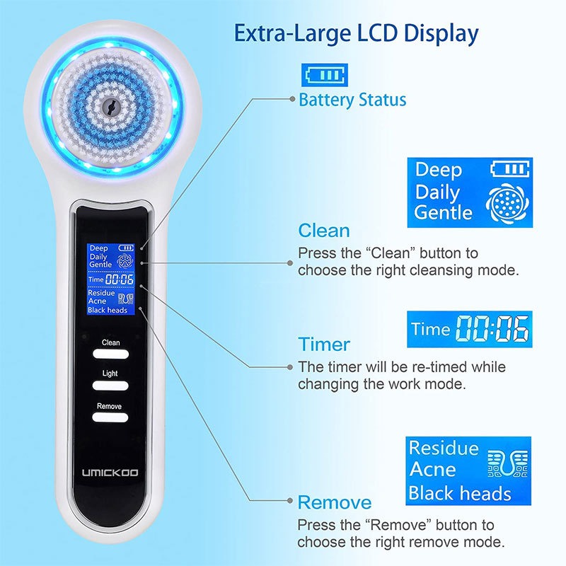 3 In 1 Electric Facial Cleaner Sonic Vibration Facial Brush Machine Waterproof Facial Cleansing Brush - Korvel