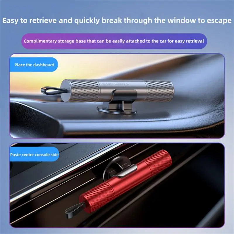 One Seco Window Breaker Seatbelt Cutter Car Gadgets Vehicle Escape Tool Safe Hammer Glass Breaker Life-Saving Emergency Artifact - Korvel