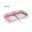 Twin size Upholstered Daybed, Sherpa Fabric Sofabed with Cloud-Shaped Backrest, No Box-spring Needed, Pink - Korvel