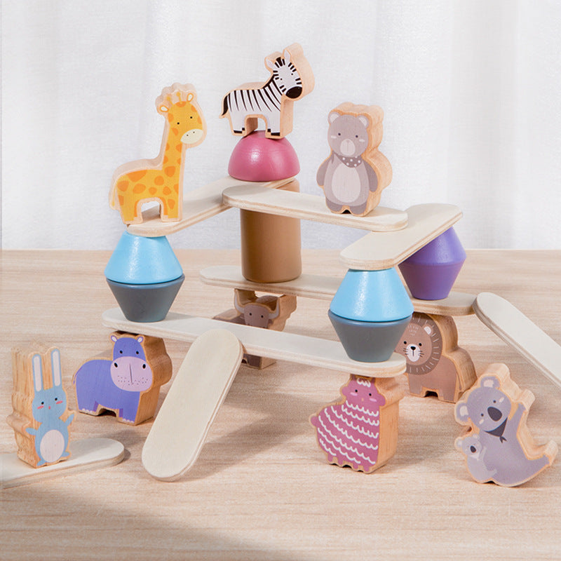 Jouet de blocs de construction empilables en bois - Dinosaure