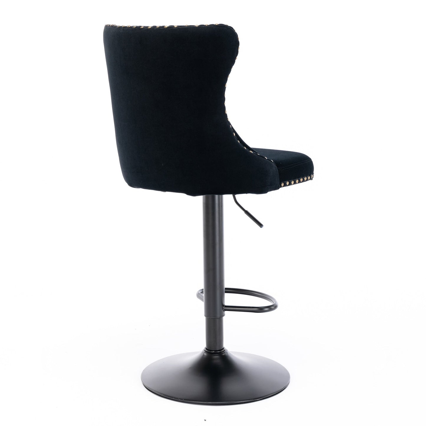 Black,Set of 225-33 Inch,17.7 inch base, Modern Upholstered Bar Stools with Backs Comfortable Tufted for Home Pub and Kitchen - Korvel