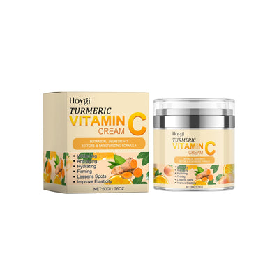 Turmeric Vitamin C Brightening Cream, Moisturizing Even Skin Tone Lighten Acne Mark Brightening Moisturizing Cream - Korvel