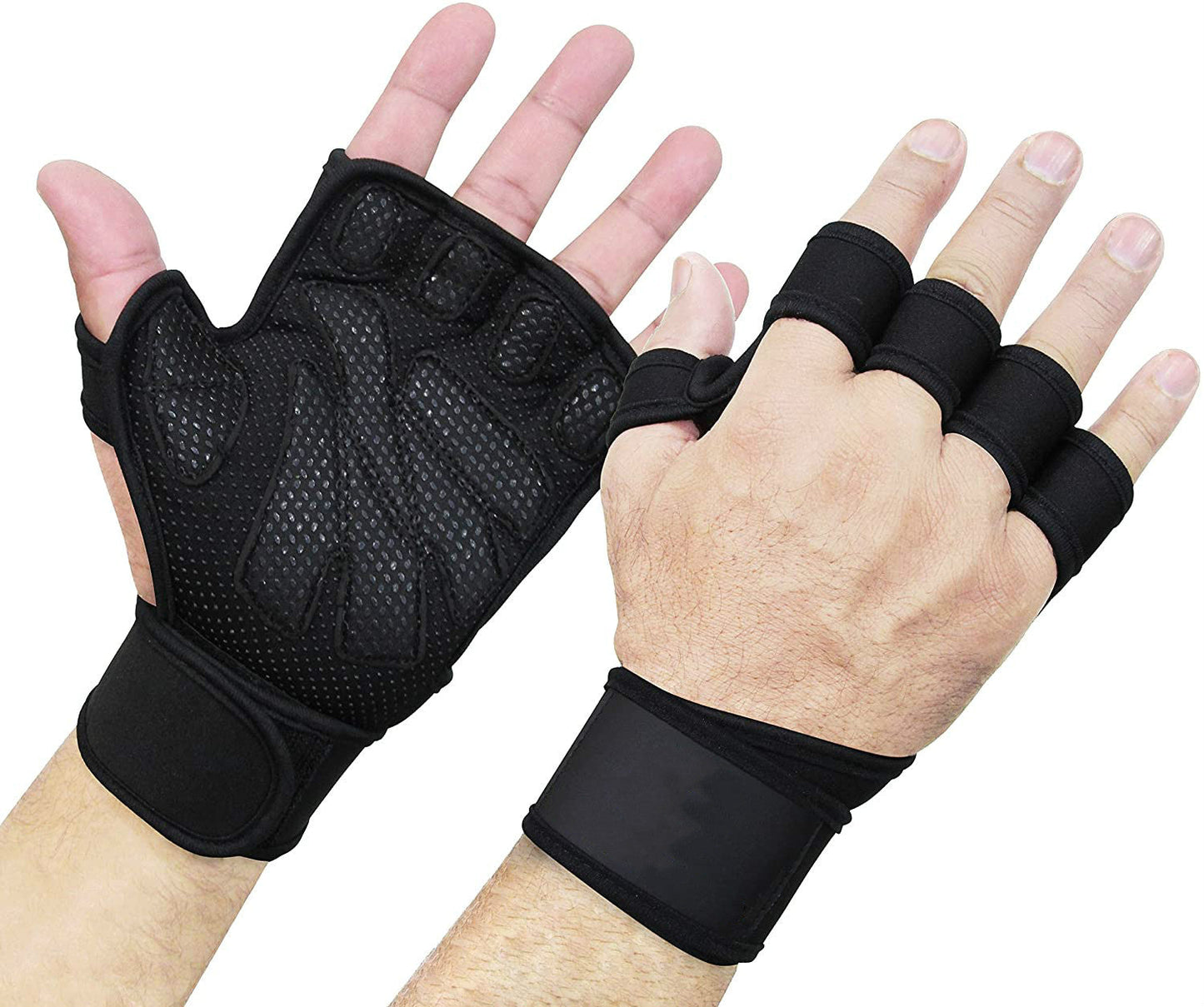 Weightlifting mountaineering cycling fighting winding wristbands anti slip silicone fitness gloves - Korvel