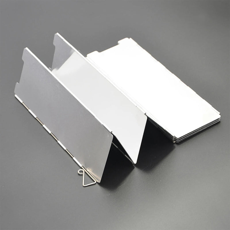 10 Plates Foldable Gas Stove Windshield Outdoor Camping Cooking Burner Windproof Screen Aluminium Alloy Outdoor Stove Wind Shield - Korvel