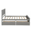 Platform Storage Bed  2 drawers with wheels, Twin Size Frame  Gray - Korvel