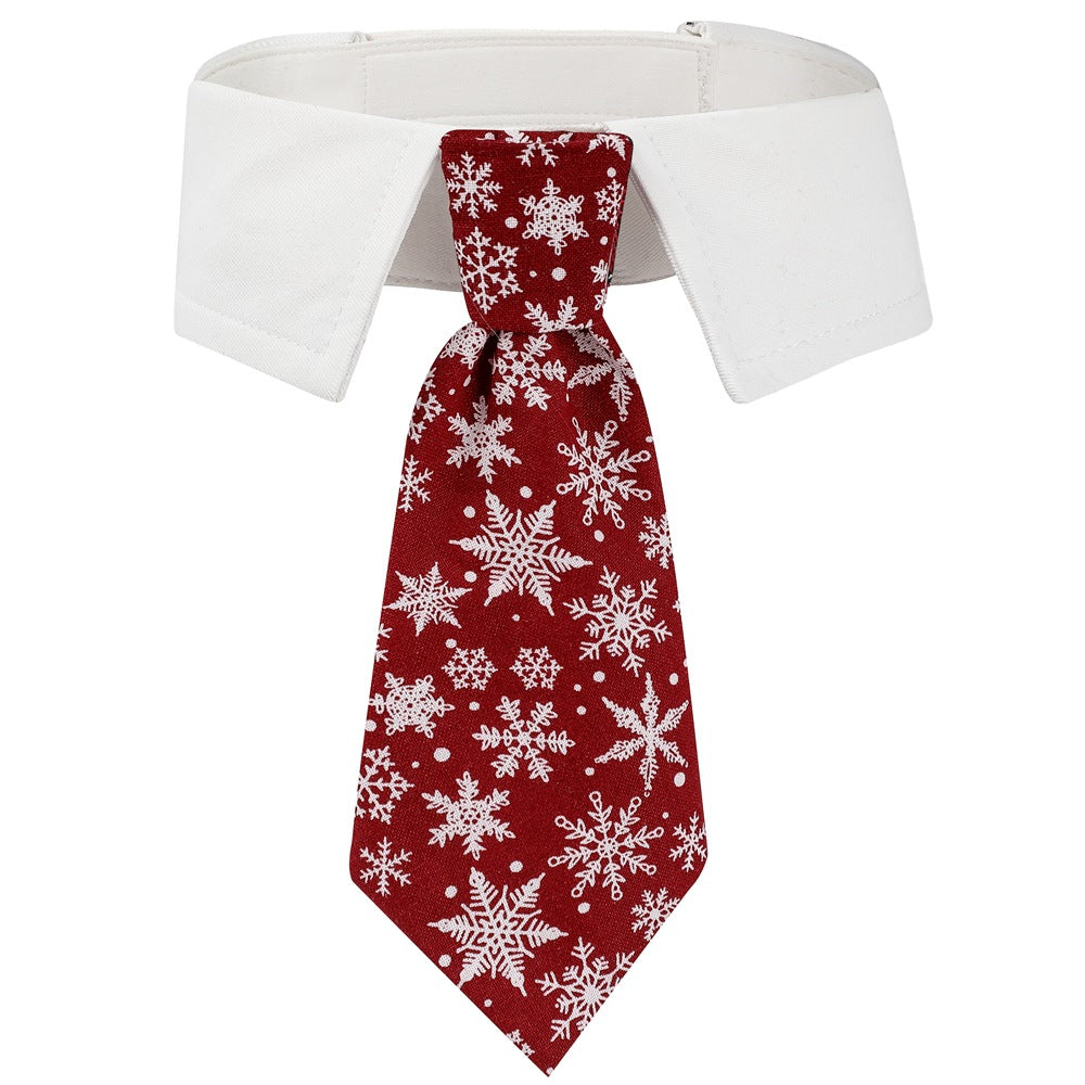 New British style handsome Christmas dog collar Christmas pet tie - Korvel