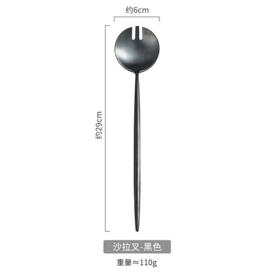 Premium 304 Stainless Steel Salad Spoon & Fork Set