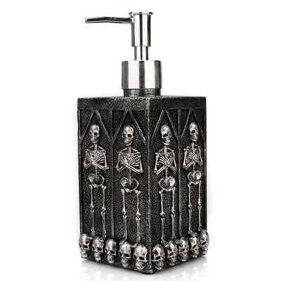 Creative home square bathroom hand sanitizer bottle decoration with a multi sided skull liquid bottle in the underground cave - Korvel