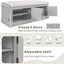 TREXM storage table with 4 doors and adjustable shelves and detachable cushioned shoe stand(Gray Wash) - Korvel