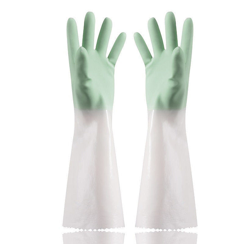 Dishwashing Gloves Durable All-In-One Padded Dishwashing And Clothes Washing Long Thickened Rubber Housework Cleaning Gloves - Korvel