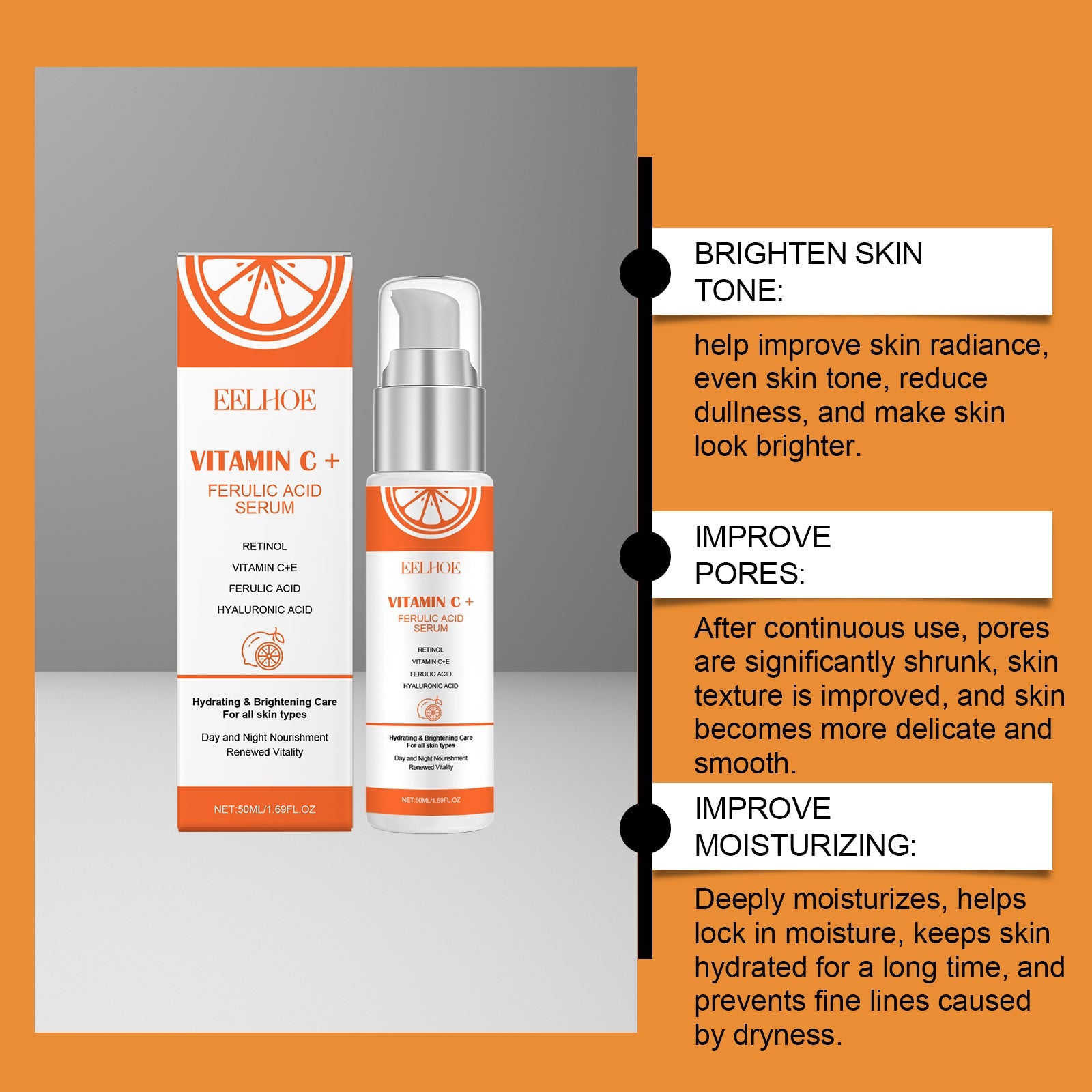 Vitamin C Face Essence Moisturizes Delicate Pores And Brightening Face Essence - Korvel