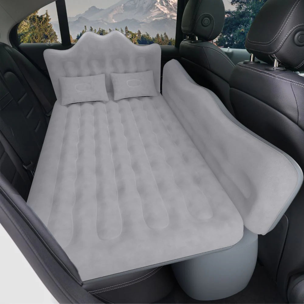 Umbrauto 29.53in/75cm Wide Car Air Mattress – Inflatable SUV, Truck & Van Back Seat Camping Bed with Pump & Pillows, Gray - Korvel