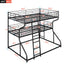 Full XL over Twin XL over Queen Size Triple Bunk Bed with Long and Short Ladder,Black - Korvel