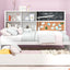 Cama nido elegante de tamaño twin con almacenamiento y cama extraíble - Blanca
