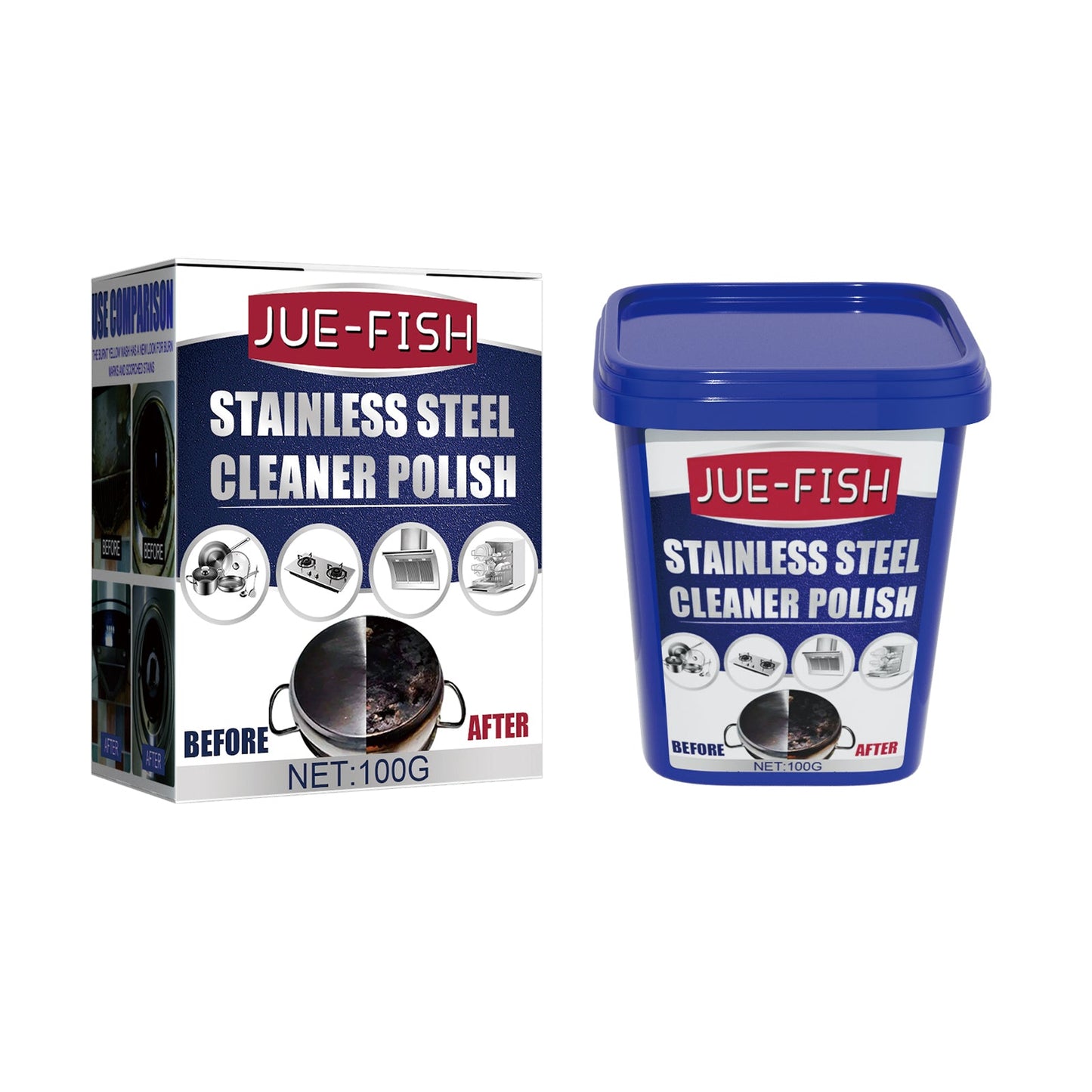 Stainless Steel Cleaning Cream, Kitchen Decontaminant Pot Rust, Pot Bottom, Stove Top Black Scale Cleaning Cream - Korvel