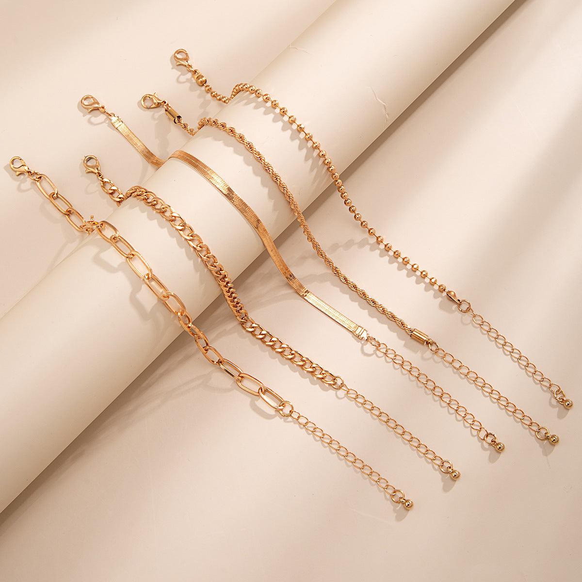Personalized Punk Chain Anklet Set - Stylish Foot Jewelry