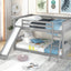 Full over Full Bunk Bed with Convertible Slide and Ladder  Gray - Korvel