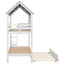 House Bunk Bed with Trundle,Roof and Windows White - Korvel