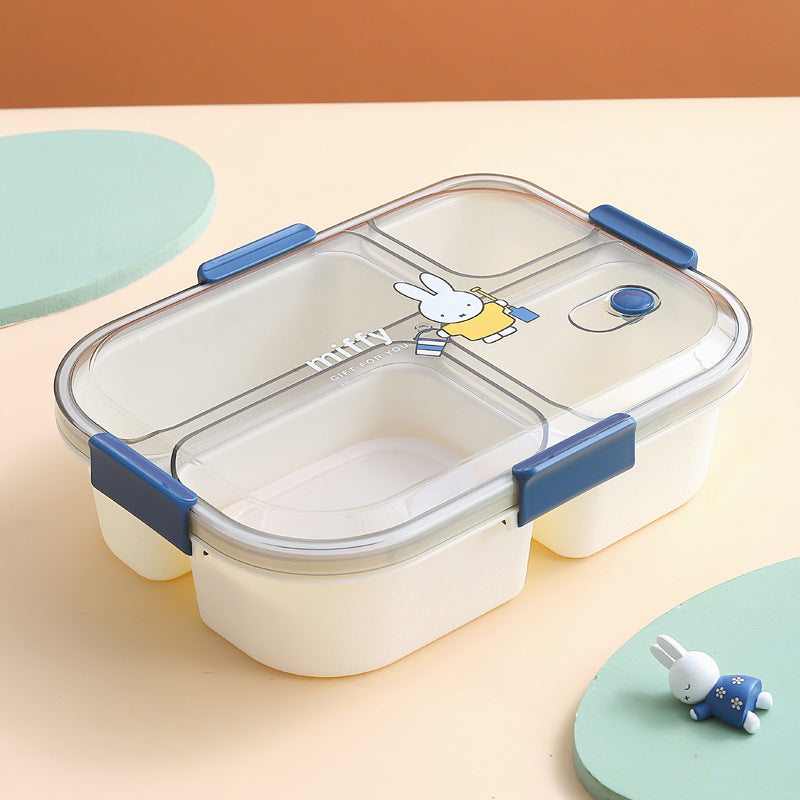 Fashion cartoon cute four-grid microwaveable lunch box bento box lunch box - Korvel