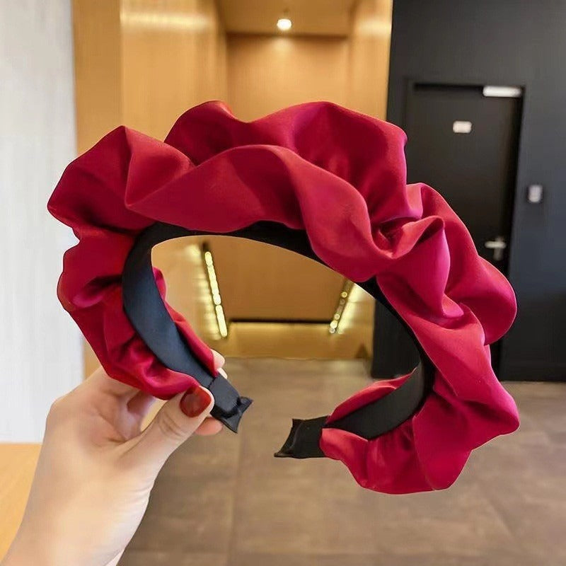 Women's wide brimmed hair accessories with high cranial crest and large intestine folds and hair bands - Korvel