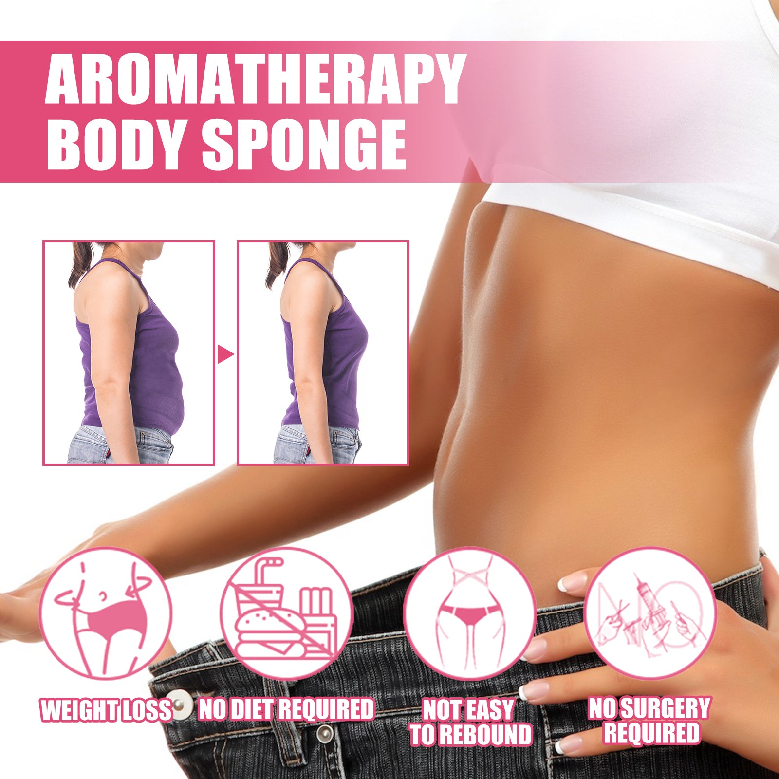 Aromatherapy Body Sponge, Firming Skin Belly Calf Arm Toning Body Cleansing Bath Sponge - Korvel