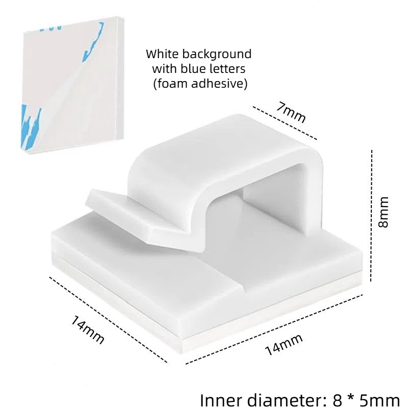 Wire fixing clip adhesive R-type wiring buckle for cable storage without punching holes bundle wire compression clip - Korvel