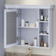 35'' x 28'' Blue Wall Mounted Bathroom Storage Cabinet with Mirror Door, Modern Bathroom Wall Cabinet with Mirror - Korvel